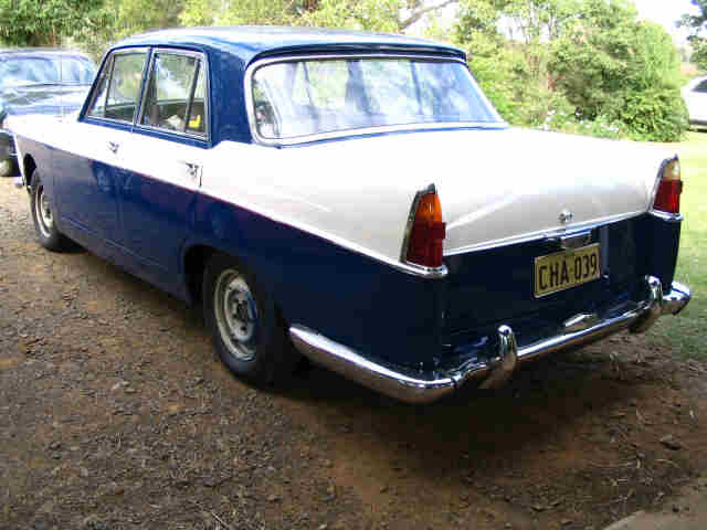 Wolseley 6/99 - rear view with chrome trim applied