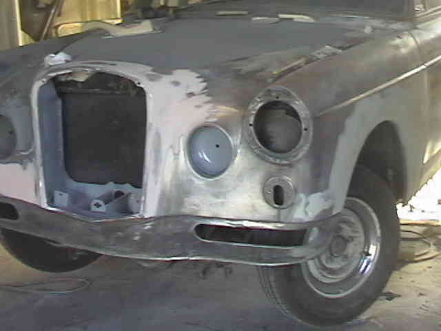 Wolseley 6/99 front section repairs. A few dents repaired and the lead wipe required a touch up.